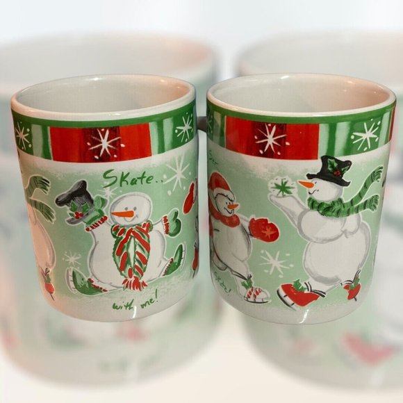 Avon Snowfamily Collection Set of Four Christmas Mugs, De Cadeaux New In Box - Picture 6 of 11